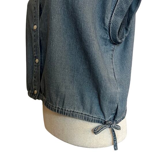 Madewell Denim Side-Tie Shirt in Aurea Wash size large - Picture 7 of 10